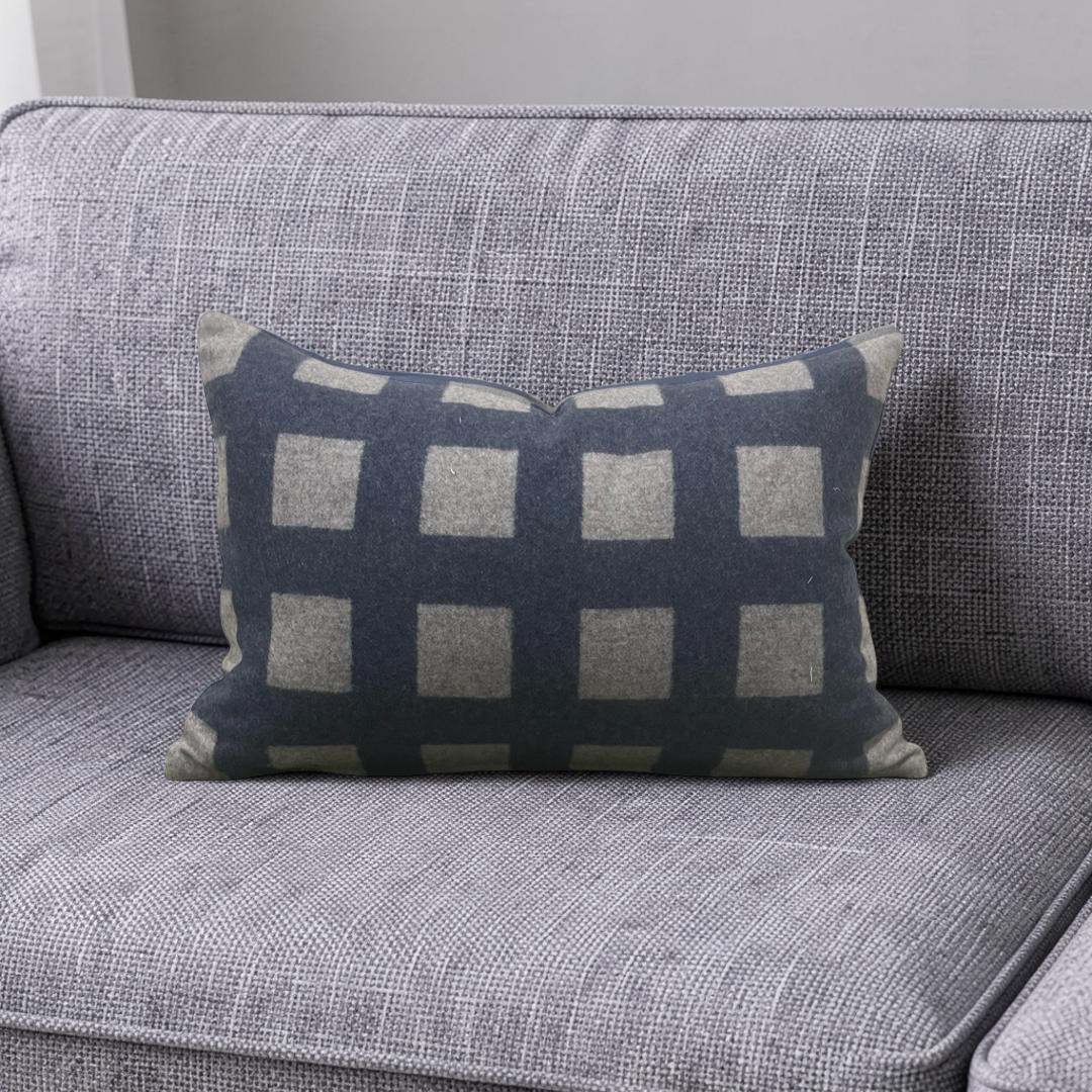 Union Square Lumbar Pillow in Blue Jay 12x18" Knife Edge Cover