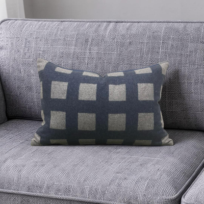 Union Square Lumbar Pillow in Blue Jay 12x18" Knife Edge Cover