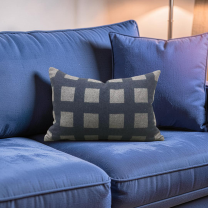 Union Square Lumbar Pillow in Blue Jay 12x18" Knife Edge Cover