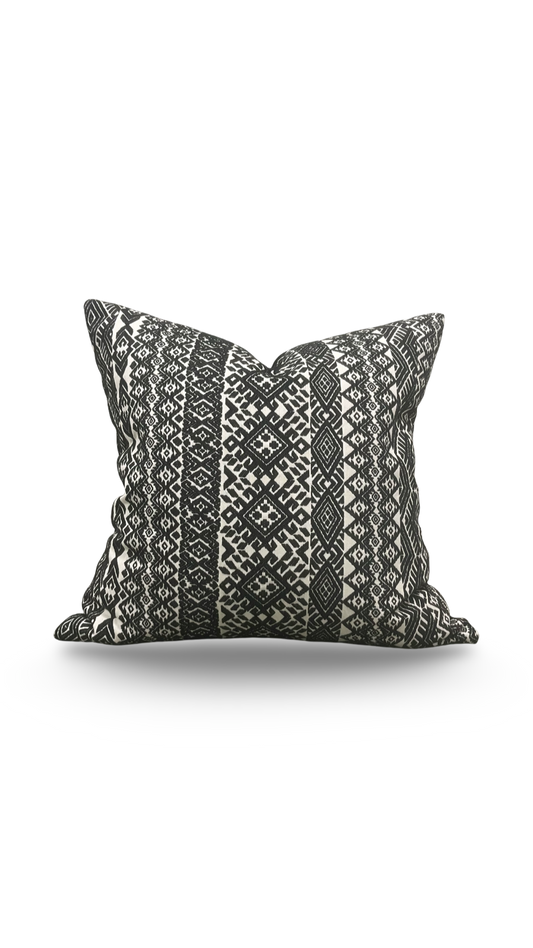 Black and White Pollack Decorative Pillow Xela Cast Iron  22x22" Knife Edge Cover