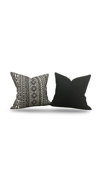 Black and White Pollack Decorative Pillow Xela Cast Iron  22x22" Knife Edge Cover