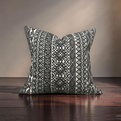 Black and White Pollack Decorative Pillow Xela Cast Iron  22x22" Knife Edge Cover