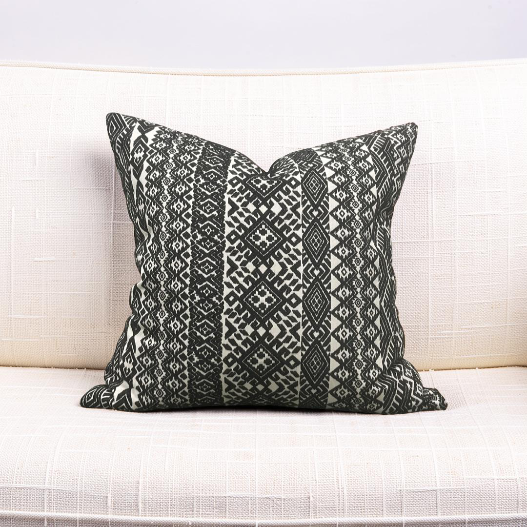 Black and White Pollack Decorative Pillow Xela Cast Iron  22x22" Knife Edge Cover