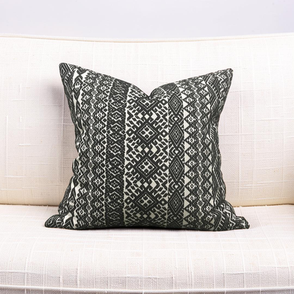 Black and White Pollack Decorative Pillow Xela Cast Iron  22x22" Knife Edge Cover