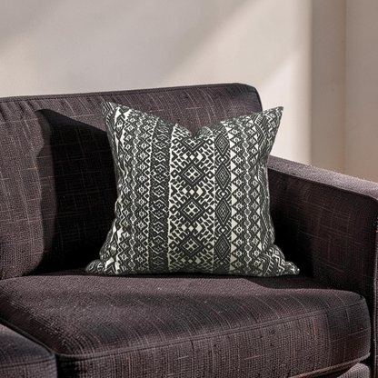Black and White Pollack Decorative Pillow Xela Cast Iron  22x22" Knife Edge Cover