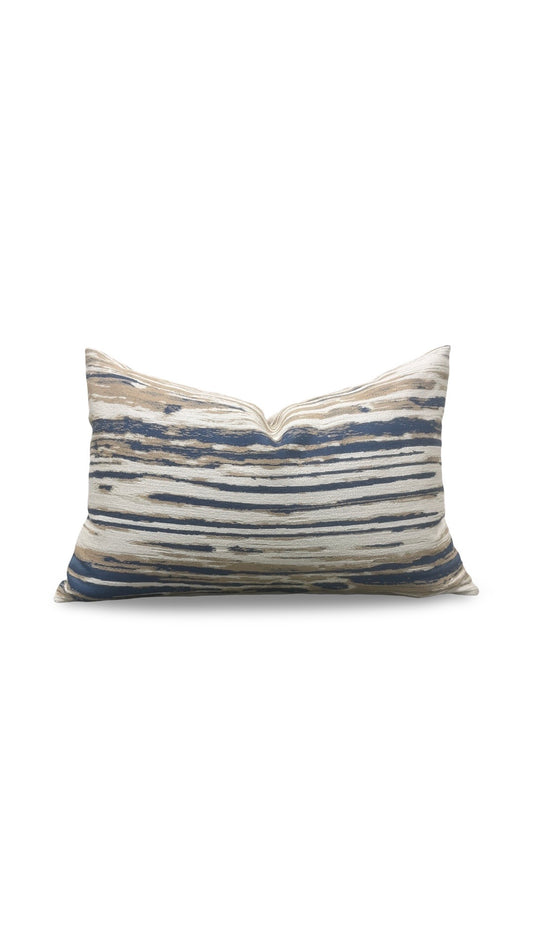 Pollack Fabric Lumbar Pillow Topography  Surf 12x18" Knife Edge Cover