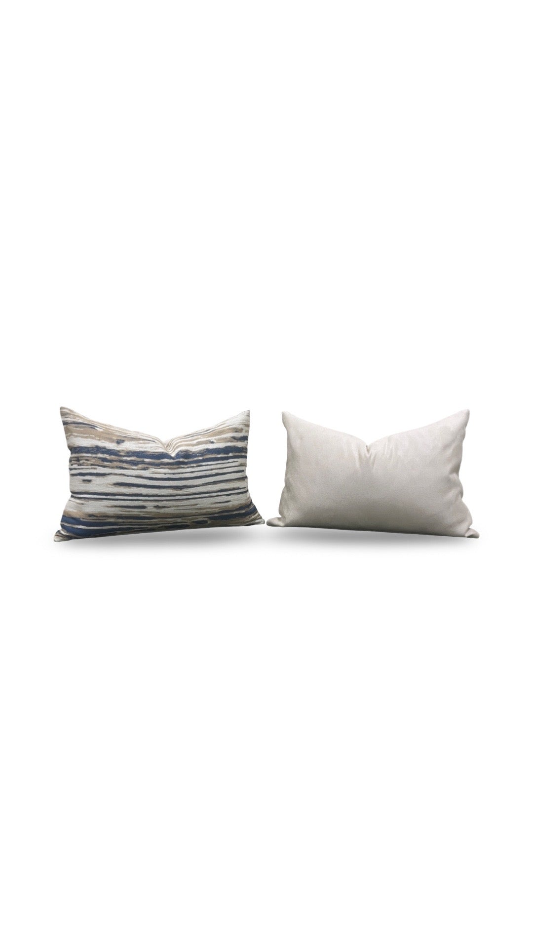 Pollack Fabric Lumbar Pillow Topography  Surf 12x18" Knife Edge Cover