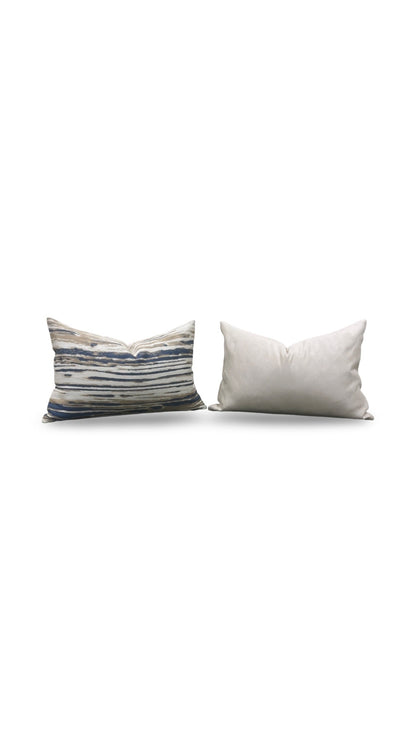 Pollack Fabric Lumbar Pillow Topography  Surf 12x18" Knife Edge Cover