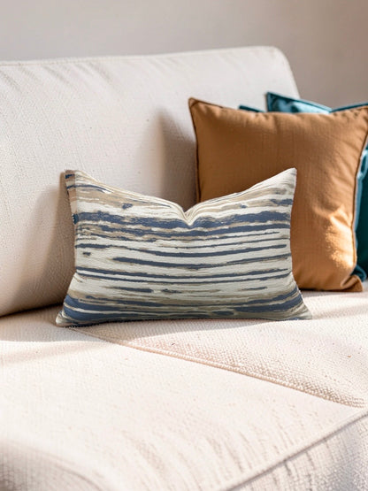 Pollack Fabric Lumbar Pillow Topography  Surf 12x18" Knife Edge Cover