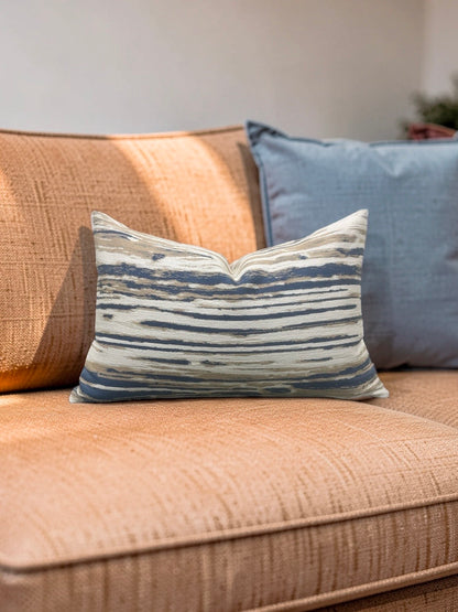 Pollack Fabric Lumbar Pillow Topography  Surf 12x18" Knife Edge Cover