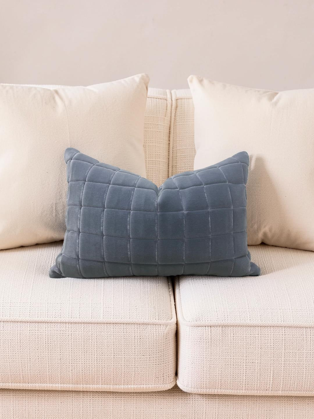Pollack Lumbar Pillow Grey Flannel 12x18" Knife Edge Cover
