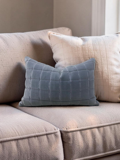 Pollack Lumbar Pillow Grey Flannel 12x18" Knife Edge Cover