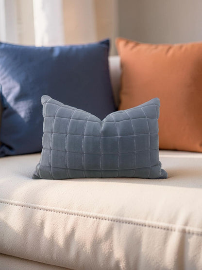 Pollack Lumbar Pillow Grey Flannel 12x18" Knife Edge Cover