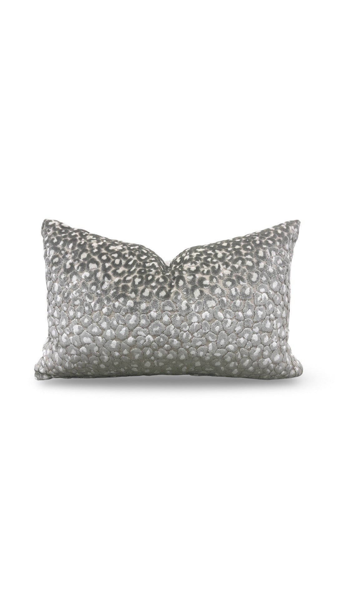 Animal Print Lumbar Pillow Cats Meow Snow Leopard 12x18" Knife Edge Cover