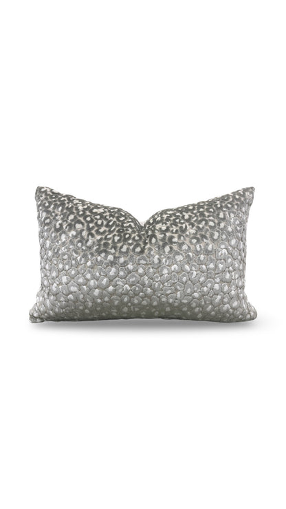 Animal Print Lumbar Pillow Cats Meow Snow Leopard 12x18" Knife Edge Cover