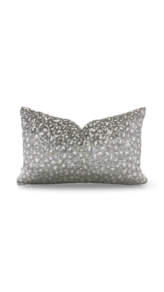 Animal Print Lumbar Pillow Cats Meow Snow Leopard 12x18" Knife Edge Cover