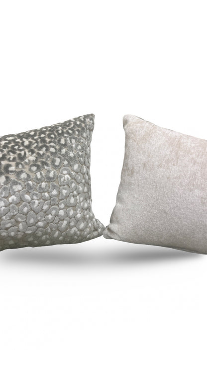 Animal Print Lumbar Pillow Cats Meow Snow Leopard 12x18" Knife Edge Cover