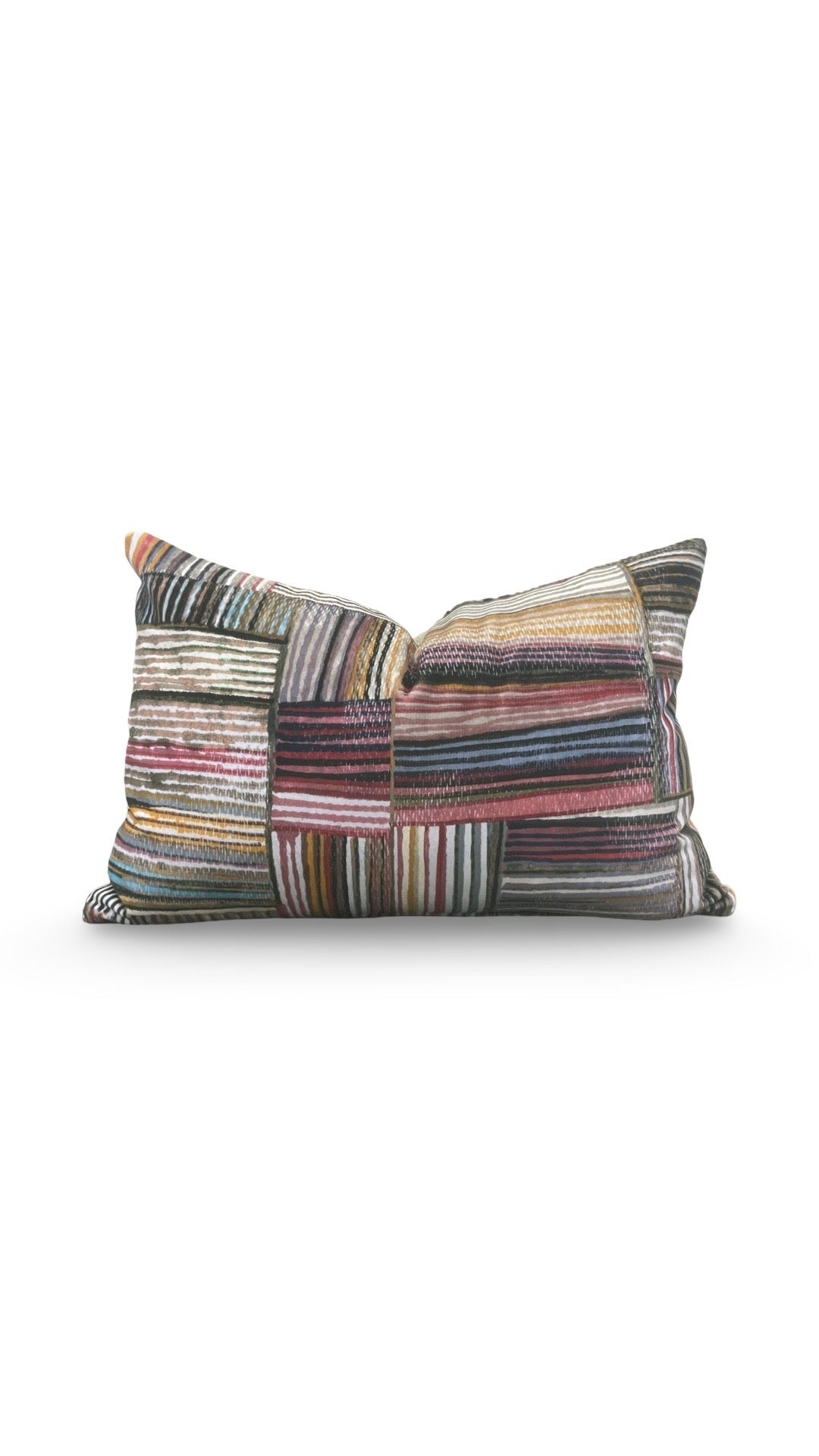 Pollack Fabric Lumbar Pillow Open Studio Palette 12x18" Knife Edge Cover