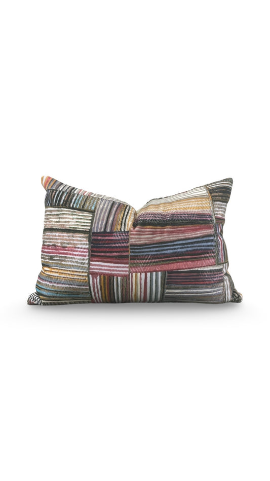 Pollack Fabric Lumbar Pillow Open Studio Palette 12x18" Knife Edge Cover