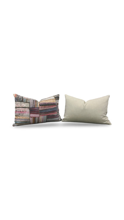Pollack Fabric Lumbar Pillow Open Studio Palette 12x18" Knife Edge Cover