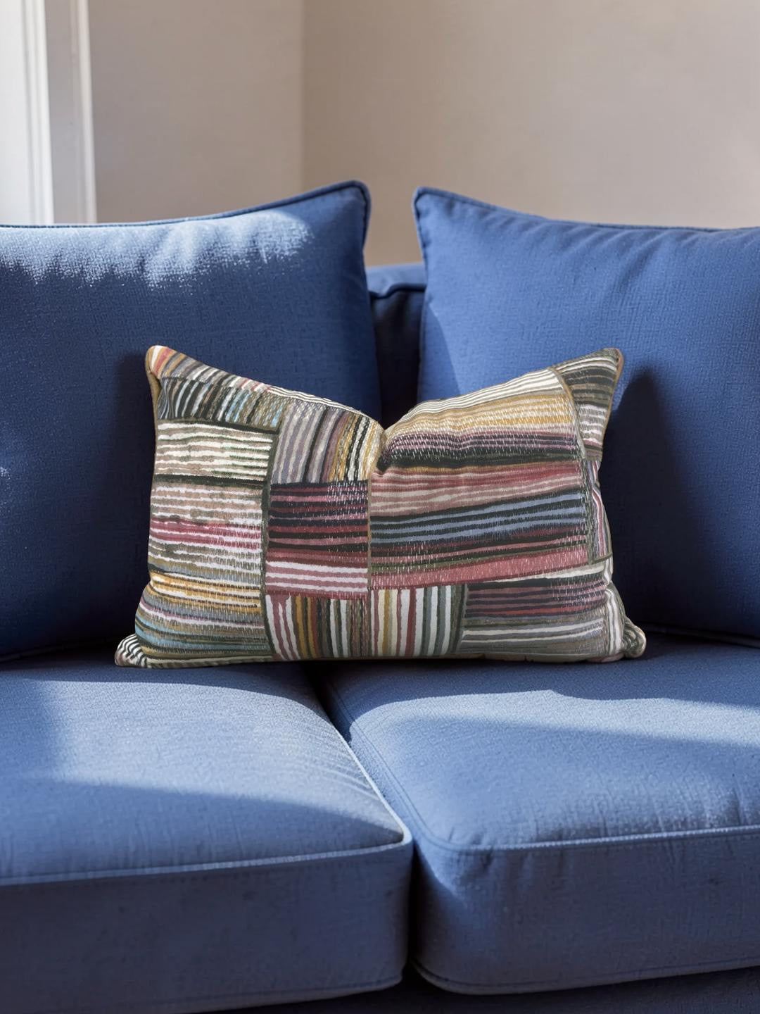 Pollack Fabric Lumbar Pillow Open Studio Palette 12x18" Knife Edge Cover