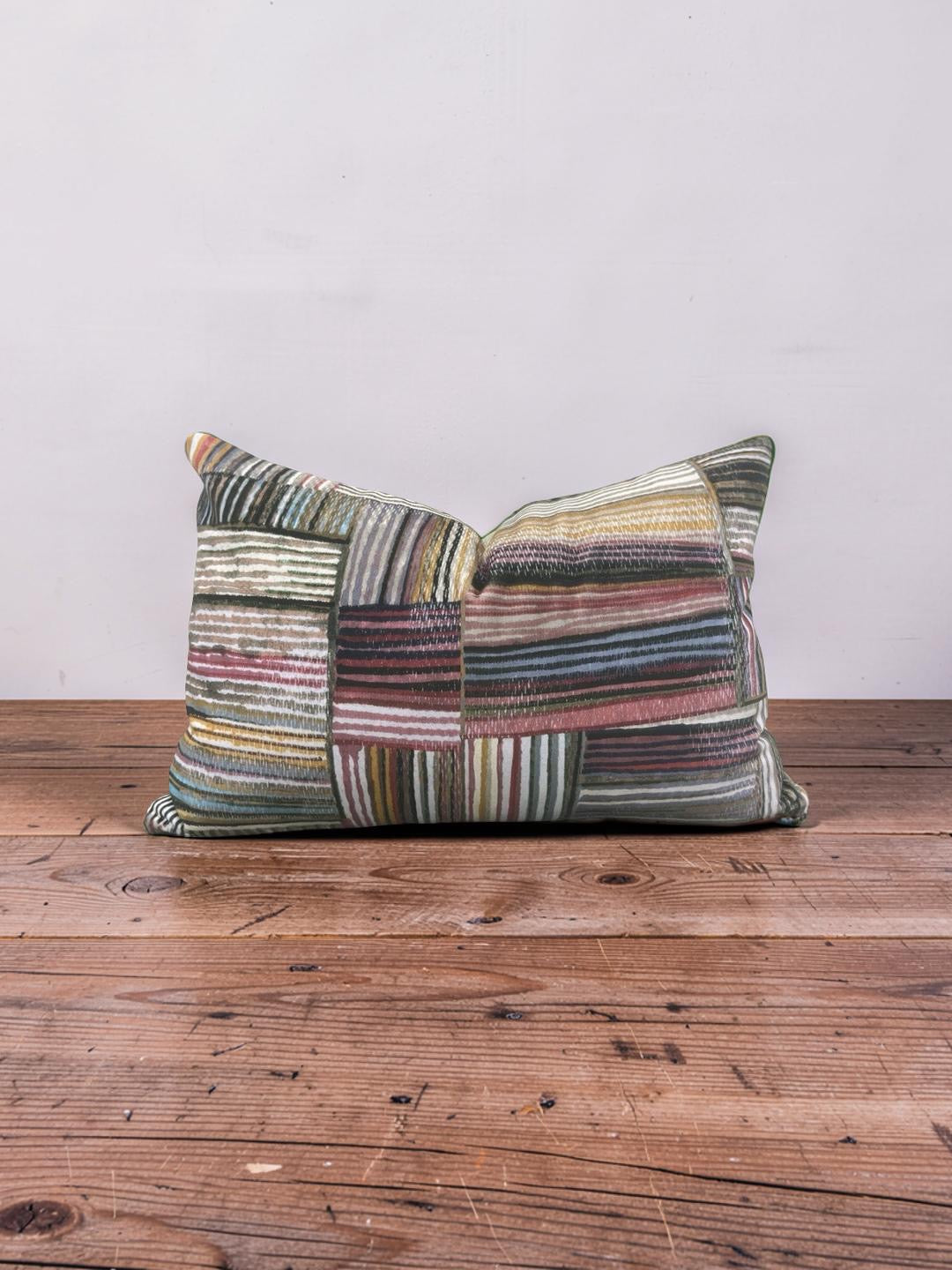 Pollack Fabric Lumbar Pillow Open Studio Palette 12x18" Knife Edge Cover