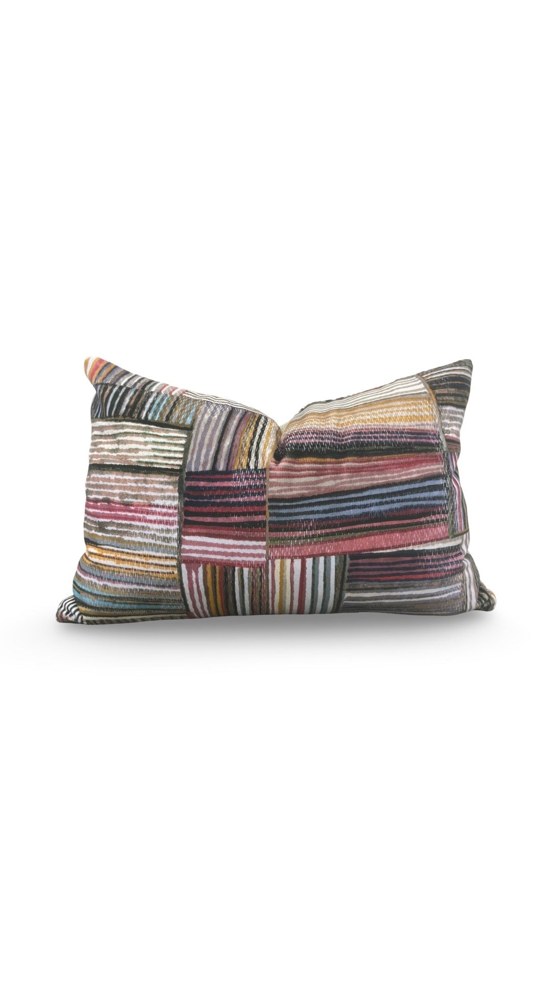 Pollack Fabric Lumbar Pillow Open Studio Palette 12x18" Knife Edge Cover