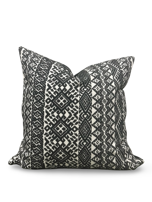 Black and White Pollack Decorative Pillow Xela Cast Iron 20x20" Knife Edge Cover