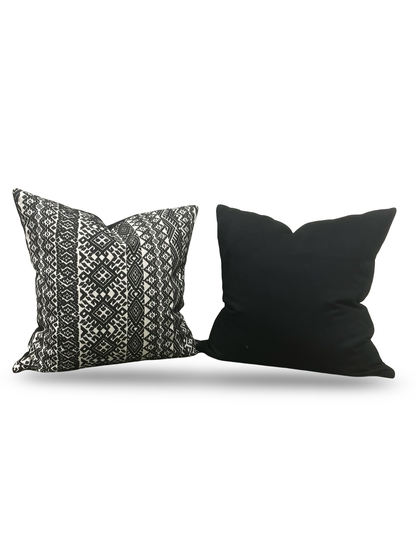 Black and White Pollack Decorative Pillow Xela Cast Iron 20x20" Knife Edge Cover