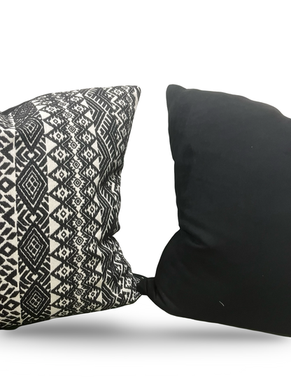 Black and White Pollack Decorative Pillow Xela Cast Iron 20x20" Knife Edge Cover