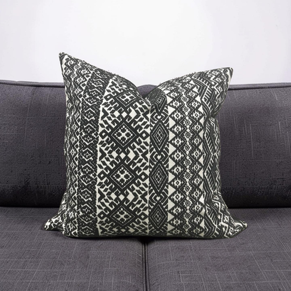 Black and White Pollack Decorative Pillow Xela Cast Iron 20x20" Knife Edge Cover