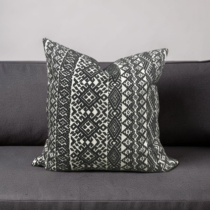 Black and White Pollack Decorative Pillow Xela Cast Iron 20x20" Knife Edge Cover