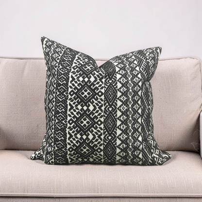 Black and White Pollack Decorative Pillow Xela Cast Iron 20x20" Knife Edge Cover