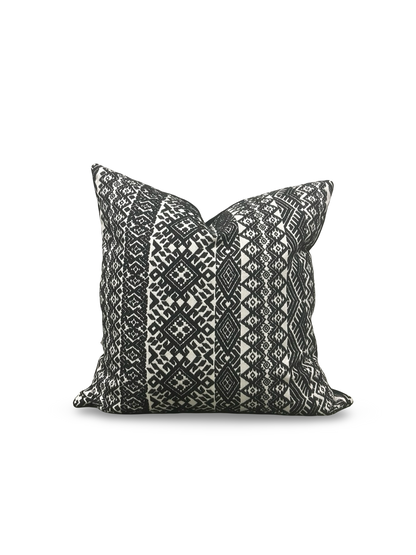 Black and White Pollack Decorative Pillow Xela Cast Iron 20x20" Knife Edge Cover