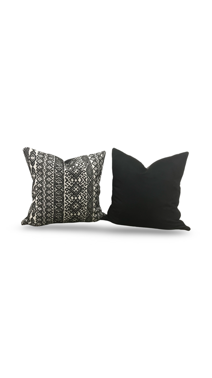 Black and White Pollack Decorative Pillow Xela Cast Iron 18X18" Knife Edge Cover