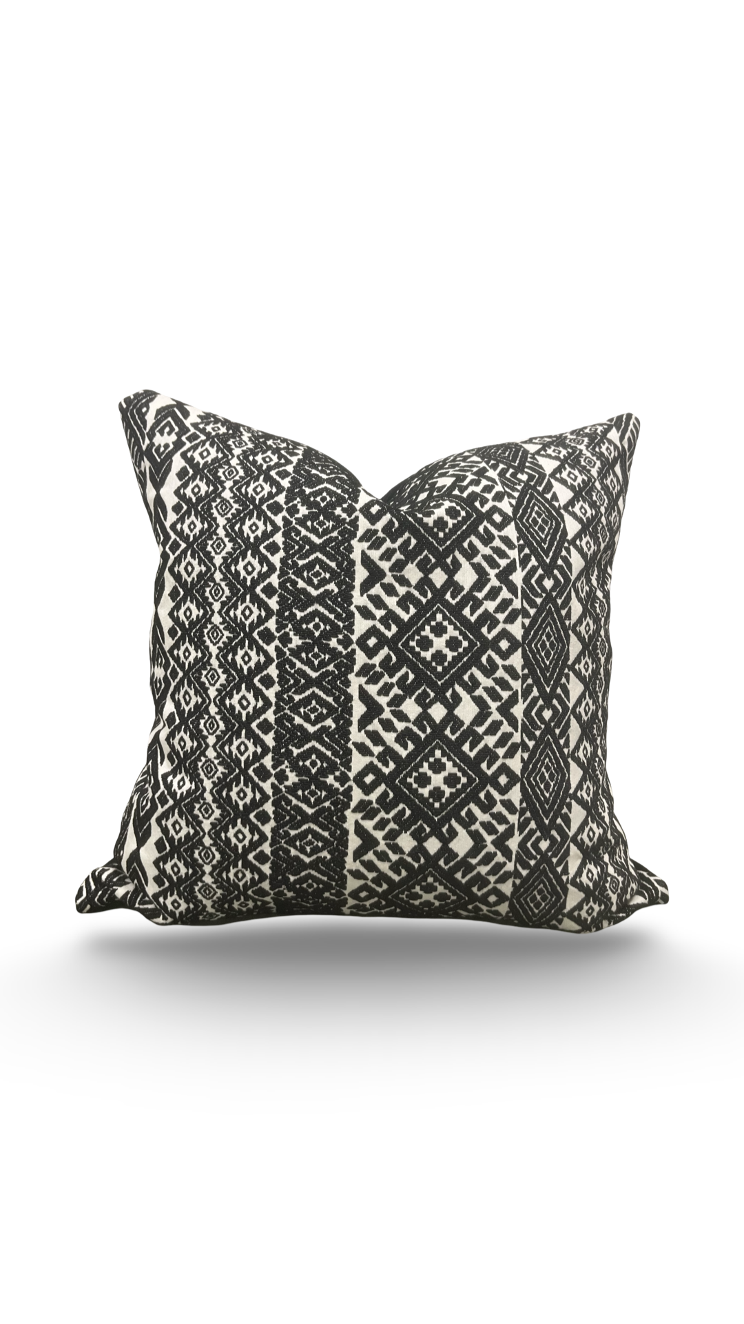 Black and White Pollack Decorative Pillow Xela Cast Iron 18X18" Knife Edge Cover