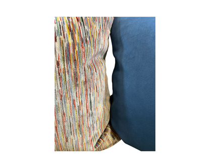 Giverny Palette 22x22" Knife Edge Decorative Pillow with Blue Velvet Back