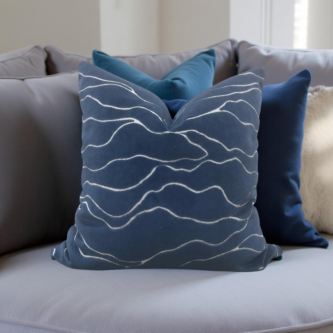 Designer Fabric Honolulu Ocean 22x22" Knife Edge Decorative Throw Pillow