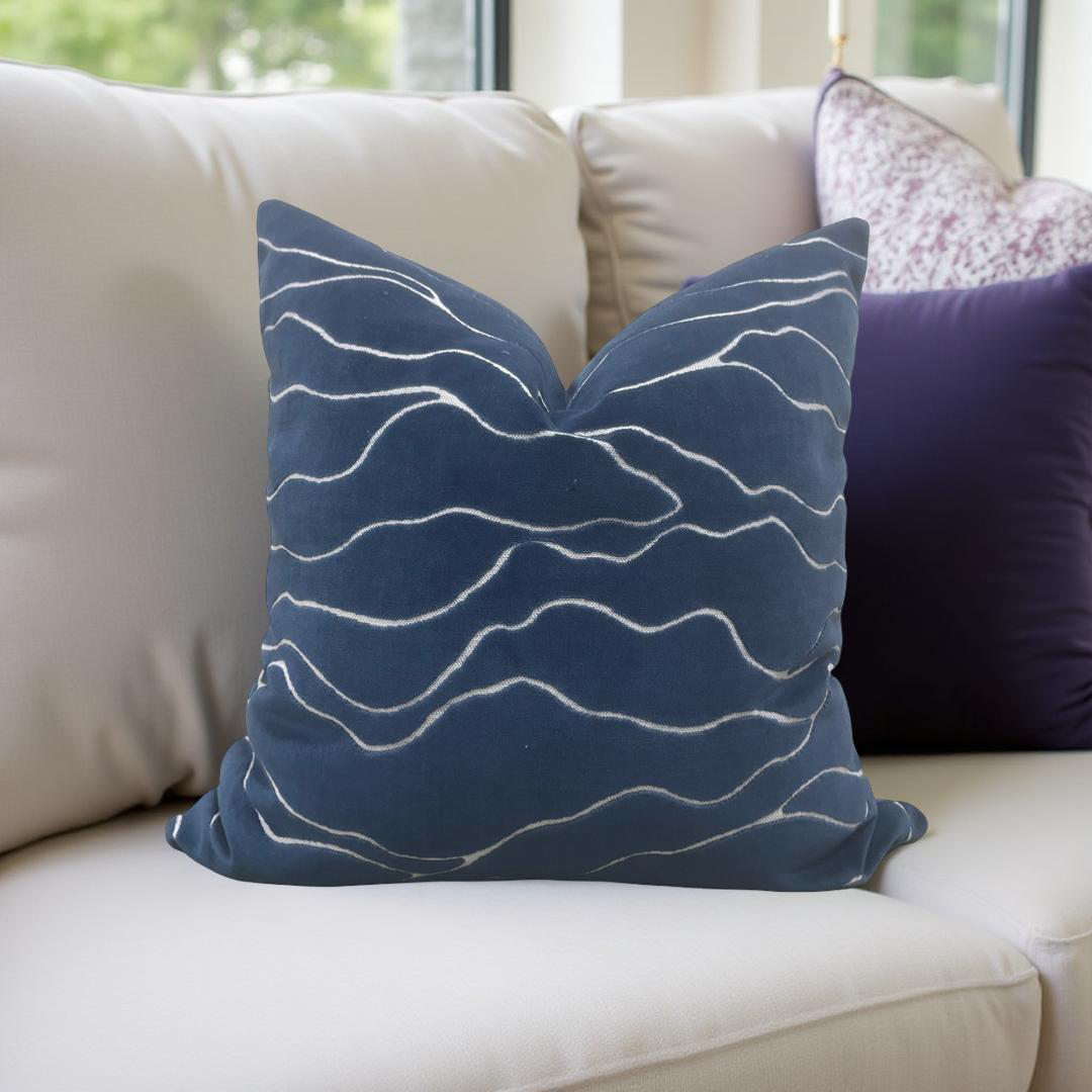 Designer Fabric Honolulu Ocean 22x22" Knife Edge Decorative Throw Pillow