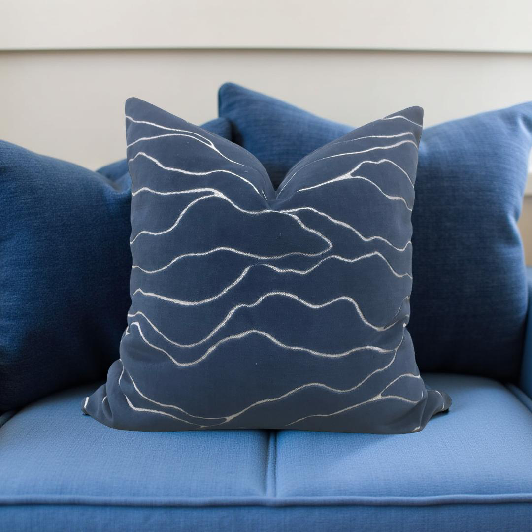 Designer Fabric Honolulu Ocean 22x22" Knife Edge Decorative Throw Pillow