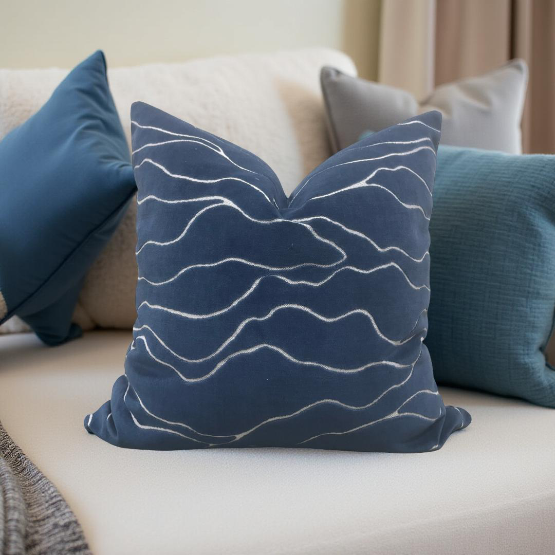 Designer Fabric Honolulu Ocean 22x22" Knife Edge Decorative Throw Pillow