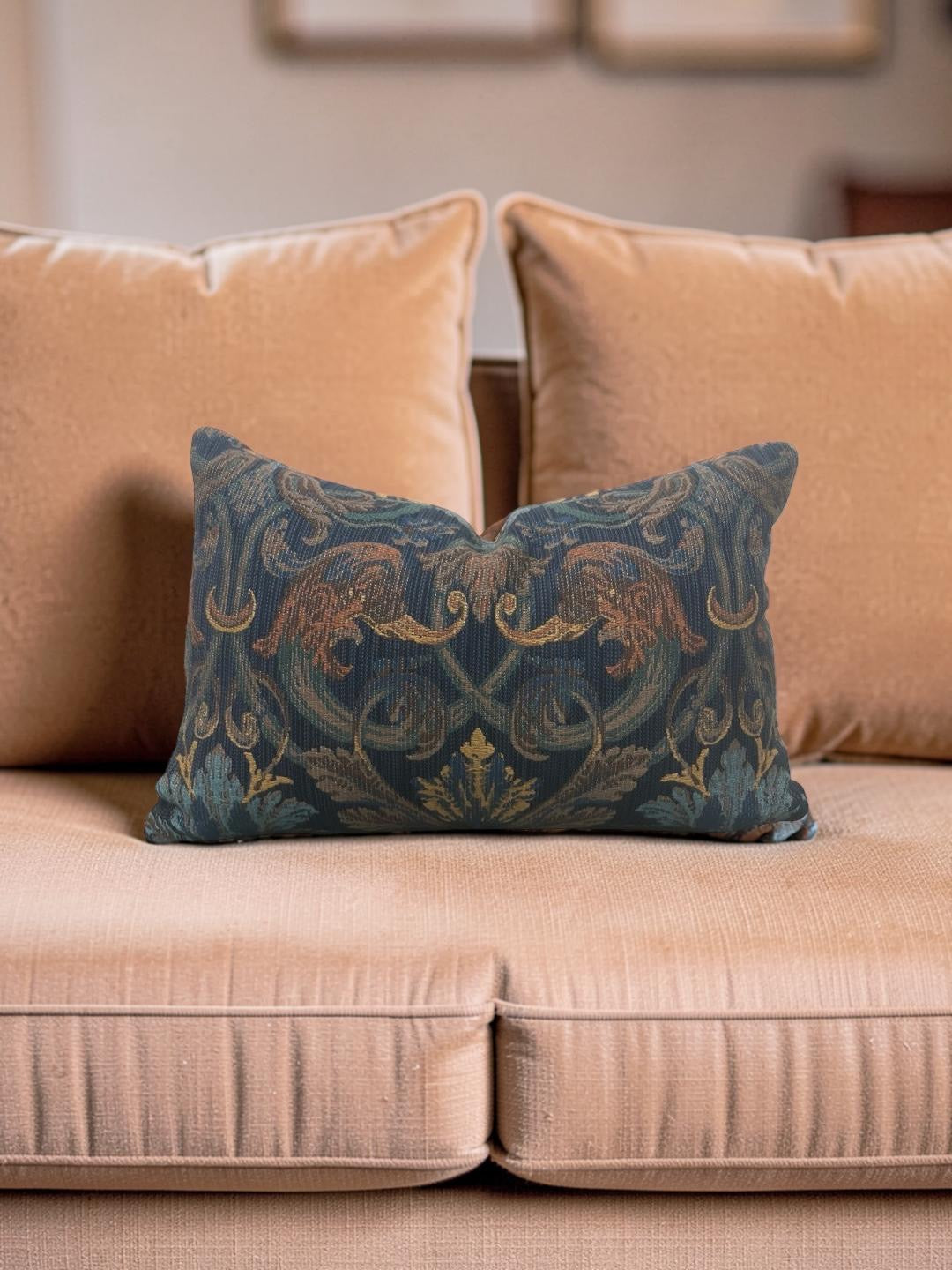 Prelle Lumbar Pillow Noir Saturne 12x18" Knife Edge Cover