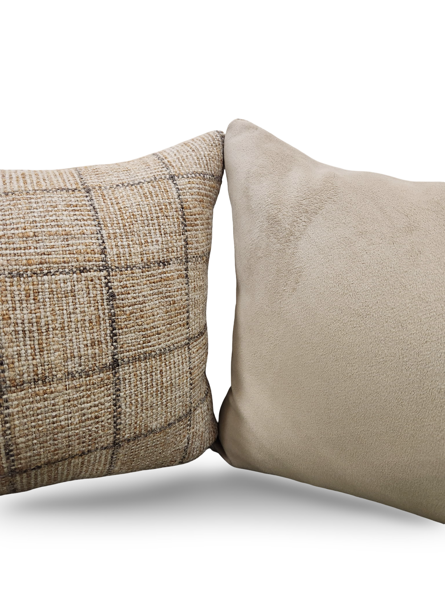 Lumbar Pillow Crosshatch Check Moccasin 12x18" Knife Edge Cover