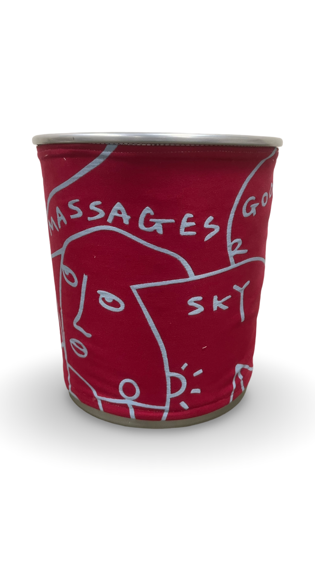 Red and Blue Graffiti Patterned Decorative Waste Basket