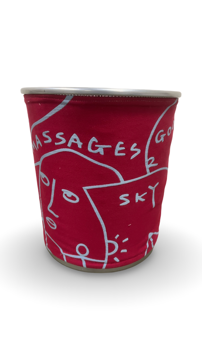 Red and Blue Graffiti Patterned Decorative Waste Basket