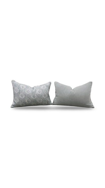 Rogers & Goffigon Fabric Lumbar Pillow Trapunta Berg 12x18" Knife Edge Cover