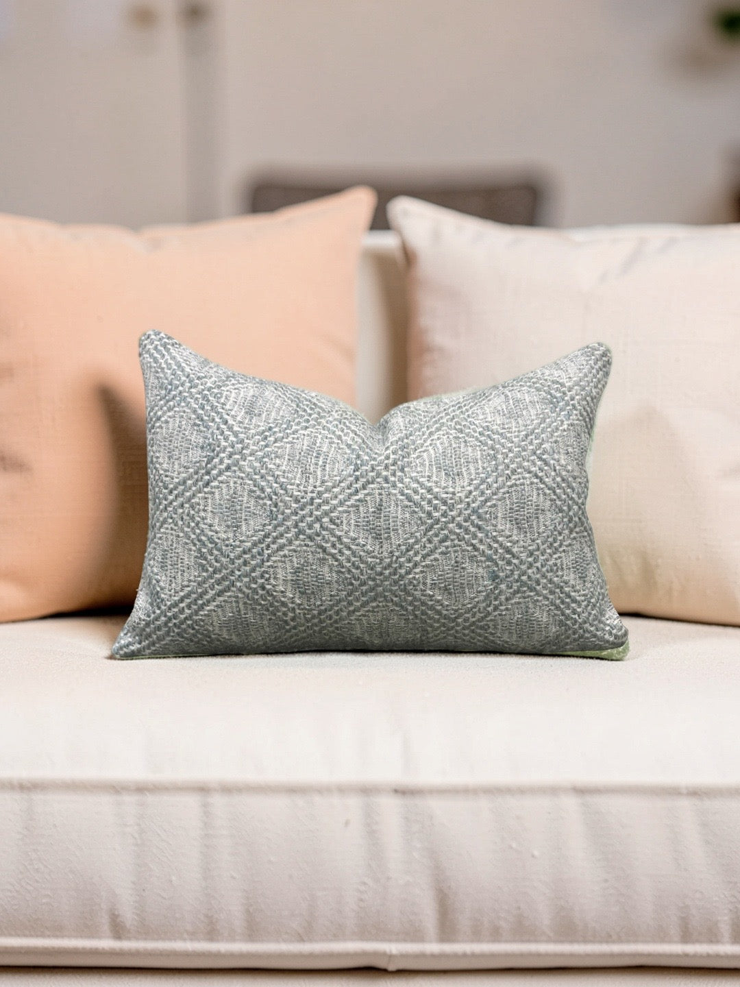 Rogers & Goffigon Fabric Lumbar Pillow Trapunta Berg 12x18" Knife Edge Cover