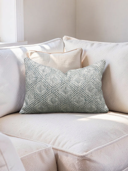 Rogers & Goffigon Fabric Lumbar Pillow Trapunta Berg 12x18" Knife Edge Cover
