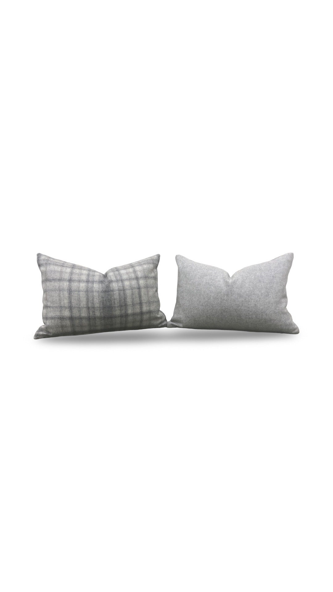 Plaid Lumbar Pillow Bronte Stately 12x18" Knife Edge Cover