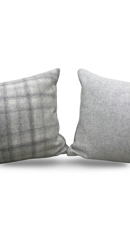 Plaid Lumbar Pillow Bronte Stately 12x18" Knife Edge Cover